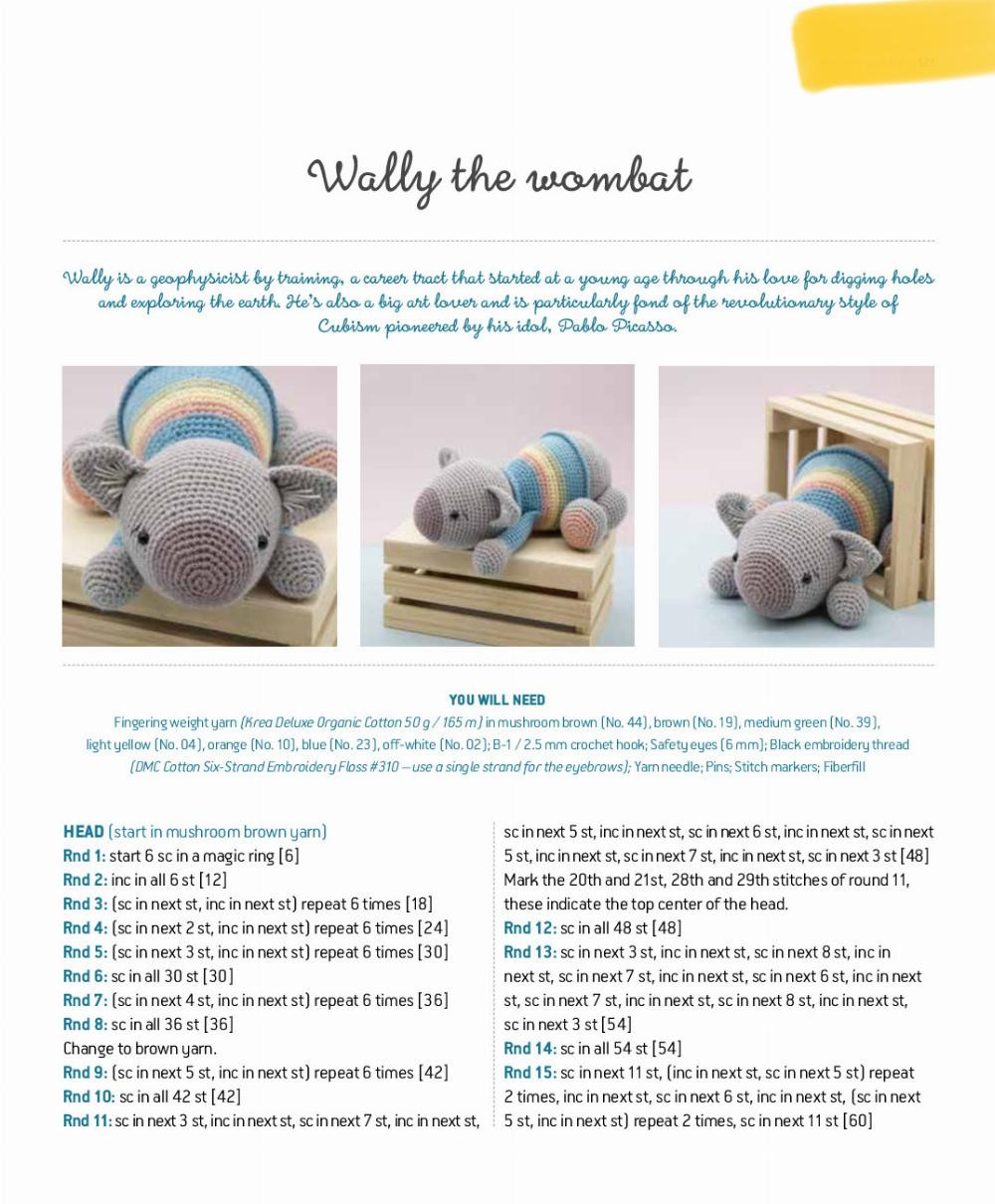 Wally the wombat crochet pattern