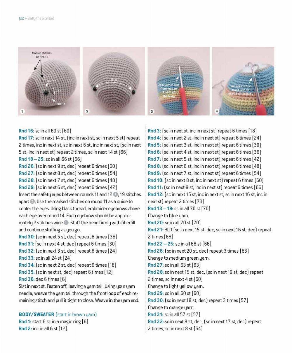 Wally the wombat crochet pattern