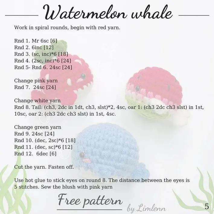 whale free pattern