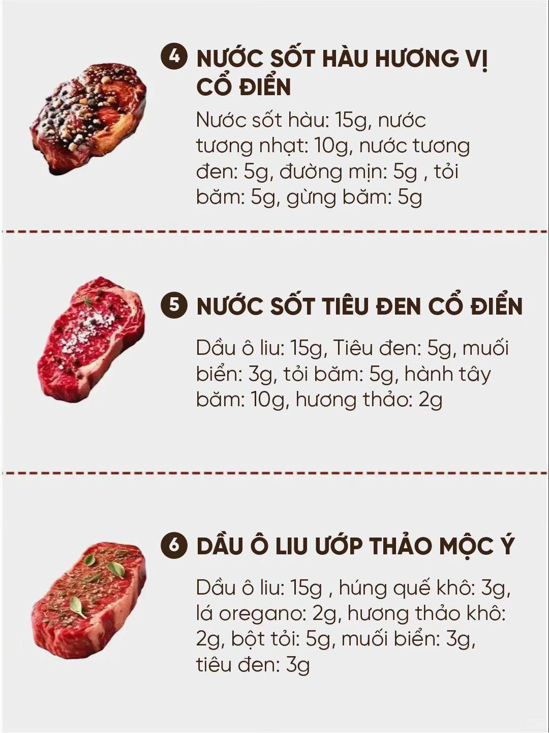 12 công thức ướp thịt bò.