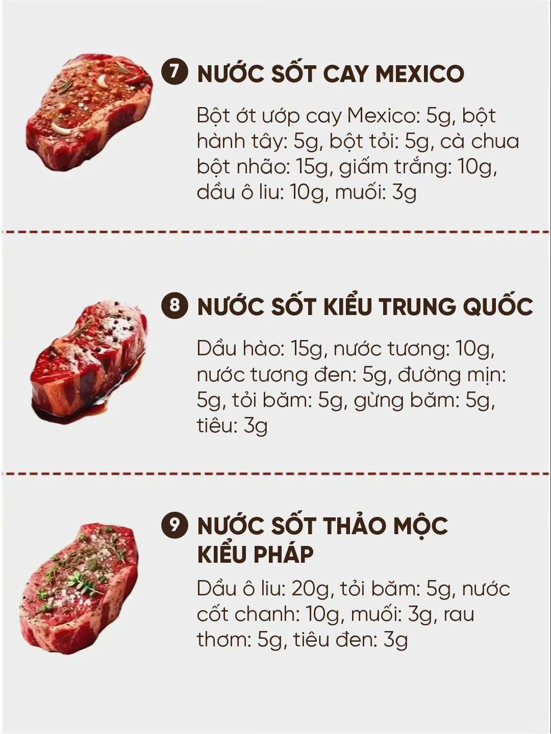 12 công thức ướp thịt bò.