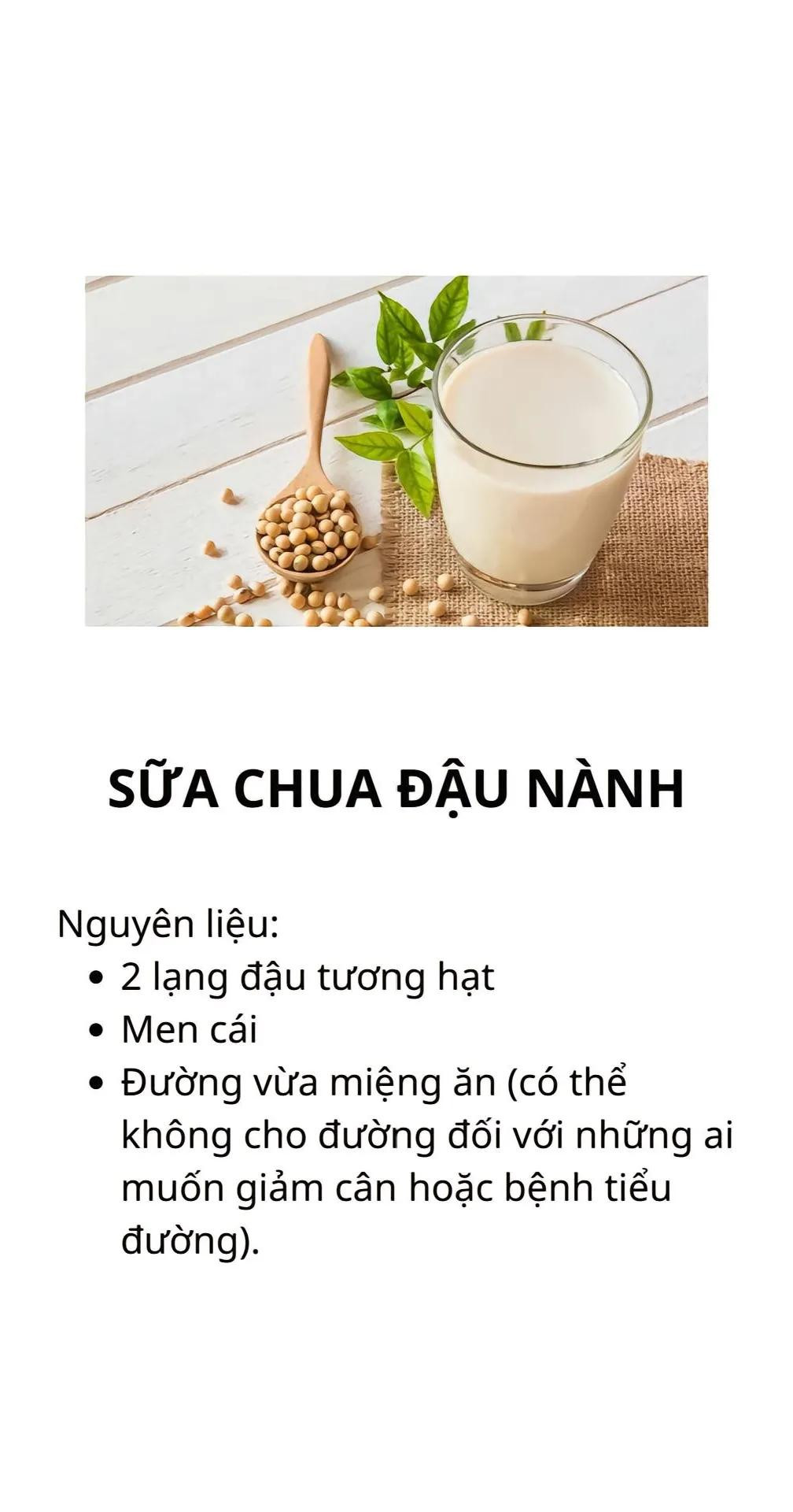 5 công thức làm sữa chua tại nhà ngon và đơn giản. sữa chua mit, sưa chua truyền thống, sữa chua dẻo cacao, sữa chua đậu nành, sữa chua chanh dừa.