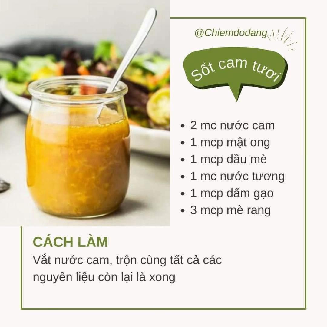 5 công thức sốt: sốt kem bơ, sốt lá quế, sốt cam tươi, sốt chanh dây, sốt việt quất.