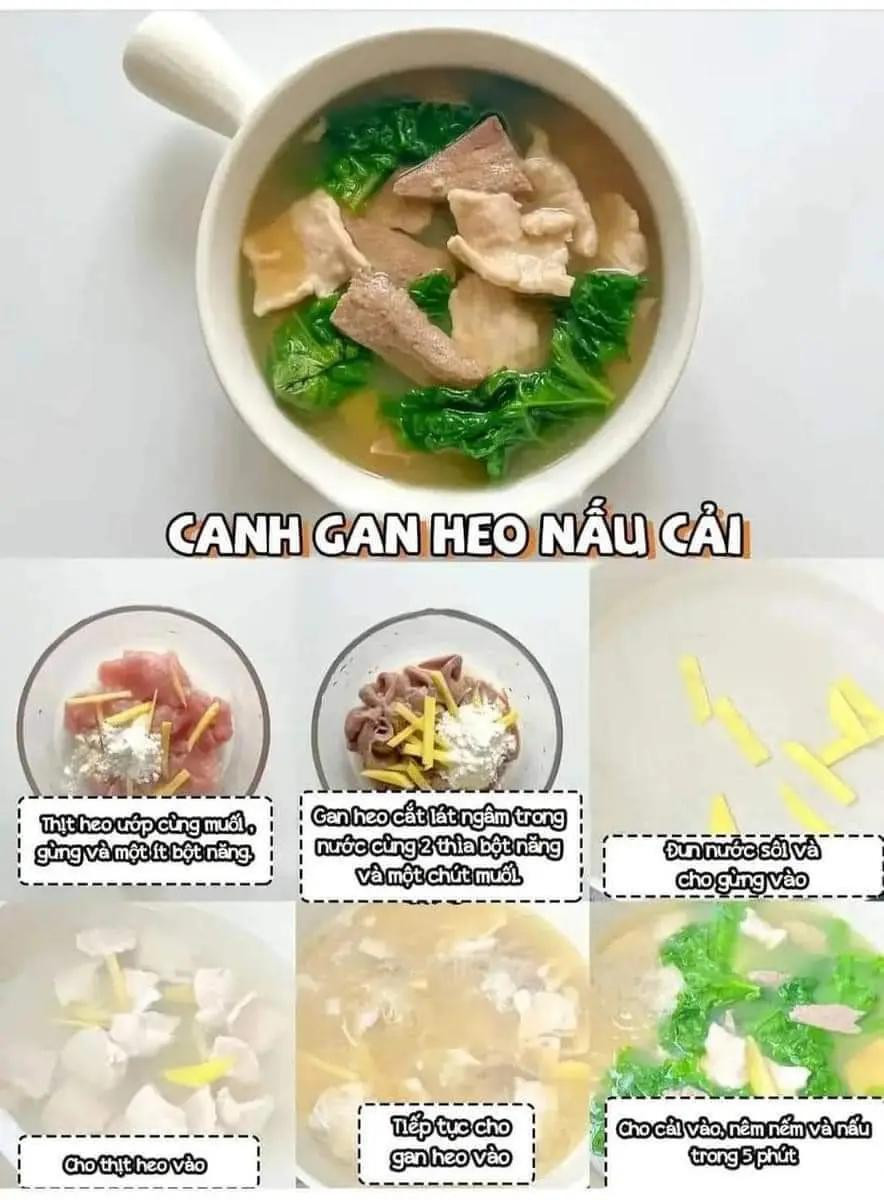 5 món canh cho mua hẻ mát mẻ: canh cải nấu mọc, súp đậu phụ nấu tôm, canh sườn heo hầm sau củ, canh gan heo nấu cải, canh đậu phụ nấu mướp và trứng.