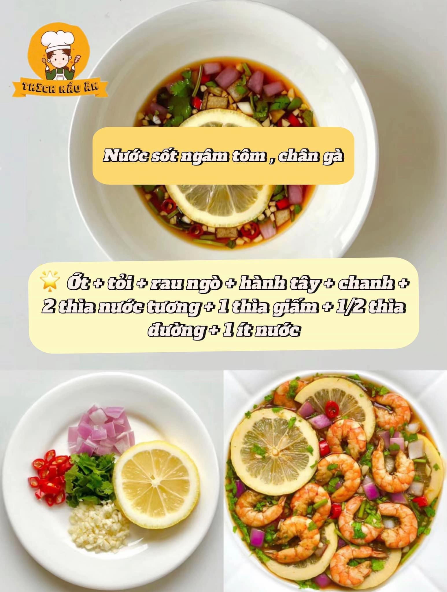 6 công thức nước sốt : sốt mè rang chấm lẩu, trộn mì salad, nước sốt ngâm tôm, chân gà, sữa chua sốt mayonaise ăn kèm salad bánh mì nướng, khoai tây nghiền. nước chấm bắp bò và các món luộc......