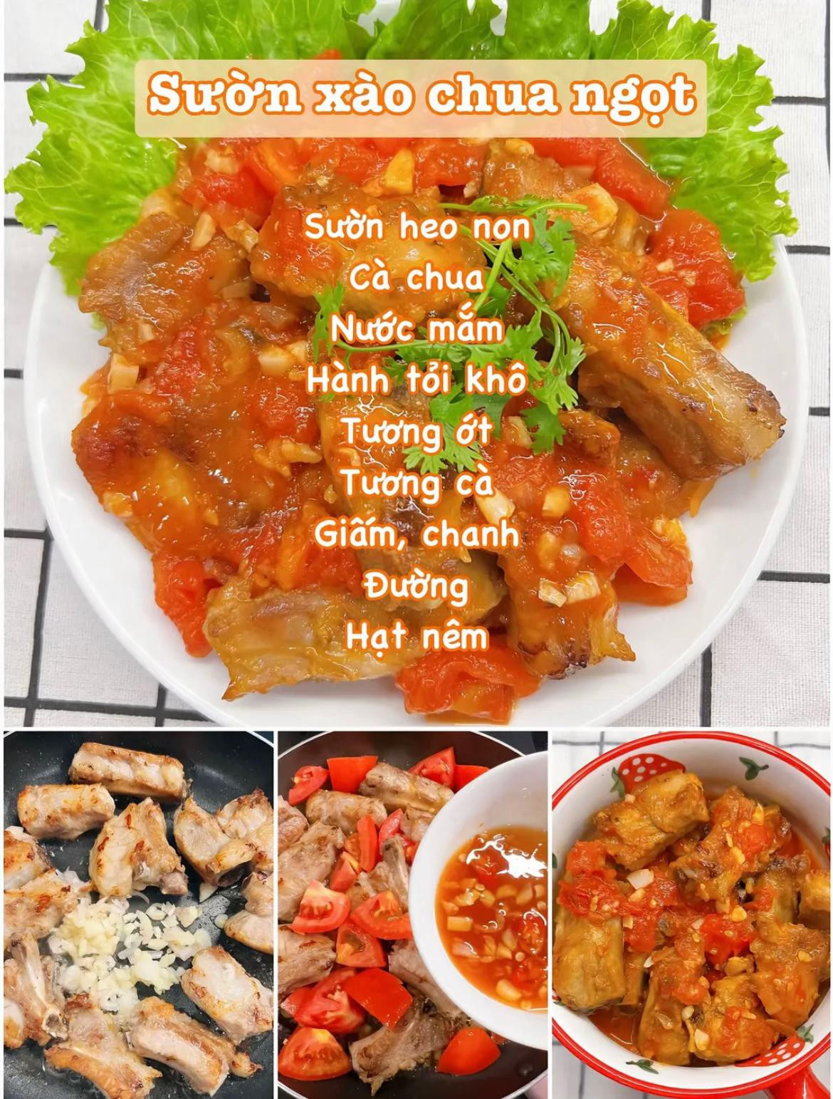 6 món ngon từ thịt siêu hao cơm, chả lá lốt thịt băm, thịt bò sốt vang, sườn xào chua ngọt, ba chỉ rang cháy cạnh, thịt viên sốt cà chua, bò kho dưa.