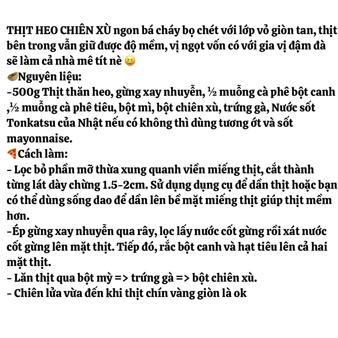 7 công thức nấu ăn: sườn rim rứa, sườn kho, canh chua, thịt heo chiên xù, nộm rau muống, bò hầm,