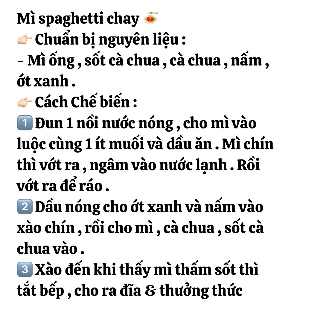 9 công thức đồ chay nhưng ngon và bắt mắt, cải thìa xào nấm, đậu hũ xào nấm, cơm chiên rau củ, chả giò chay, đậu hũ xào cải, đậu sốt cà chua, miến xào bắp cải, nấm xào cải bó xôi, mì spagetti chay