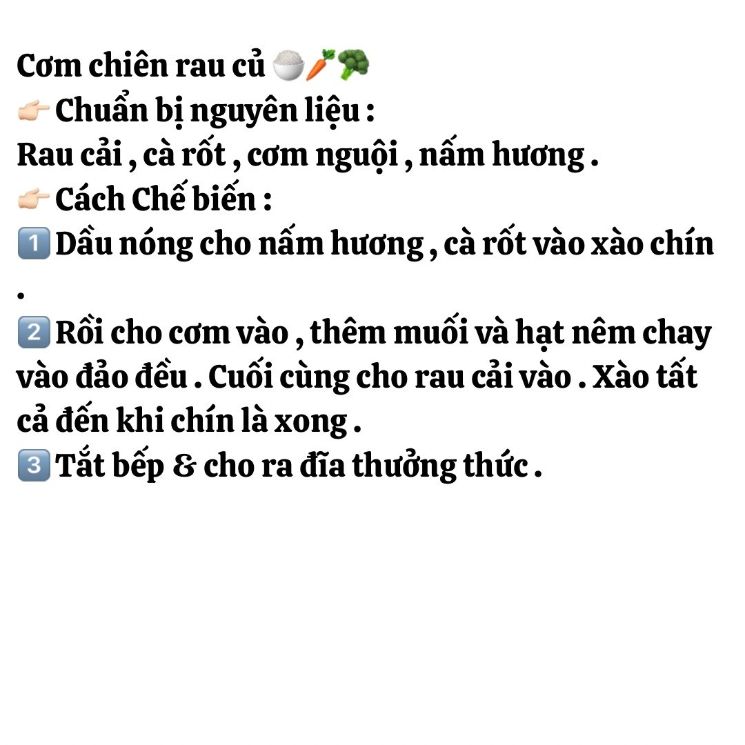 9 công thức đồ chay nhưng ngon và bắt mắt, cải thìa xào nấm, đậu hũ xào nấm, cơm chiên rau củ, chả giò chay, đậu hũ xào cải, đậu sốt cà chua, miến xào bắp cải, nấm xào cải bó xôi, mì spagetti chay