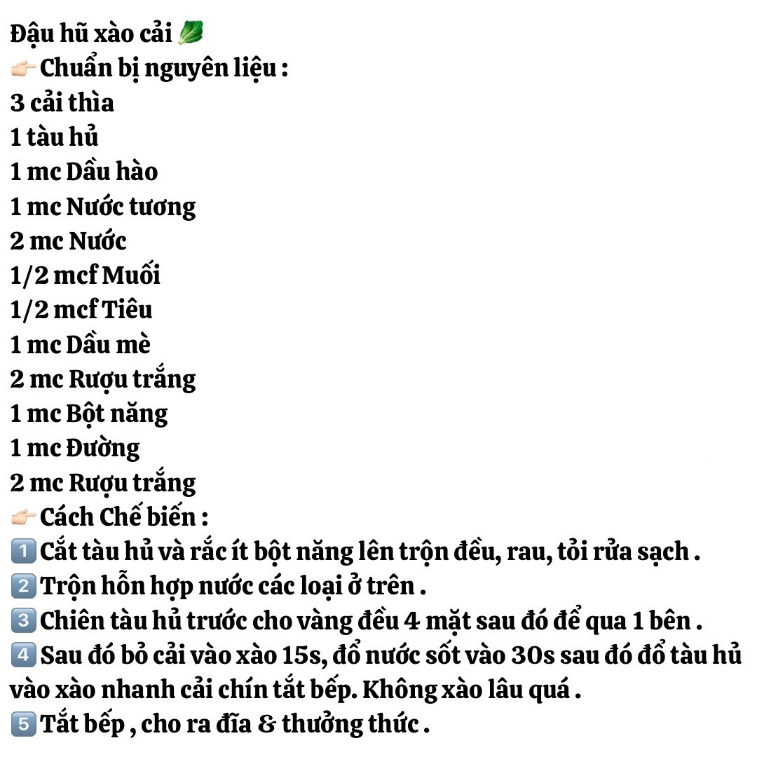 9 công thức đồ chay nhưng ngon và bắt mắt, cải thìa xào nấm, đậu hũ xào nấm, cơm chiên rau củ, chả giò chay, đậu hũ xào cải, đậu sốt cà chua, miến xào bắp cải, nấm xào cải bó xôi, mì spagetti chay