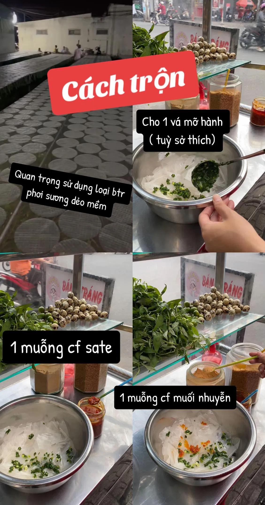 bánh tráng trộn trứng cút lòng đào