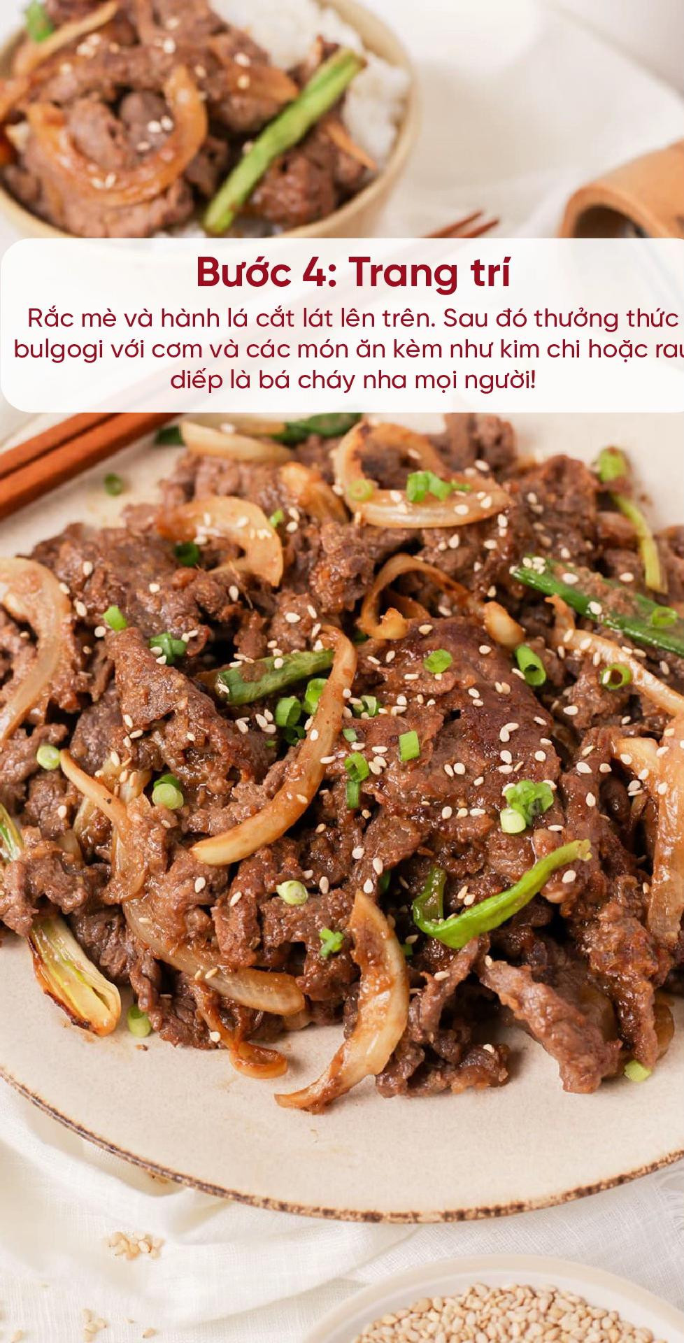 bò xào bulgogi chuẩn vị hàn quốc