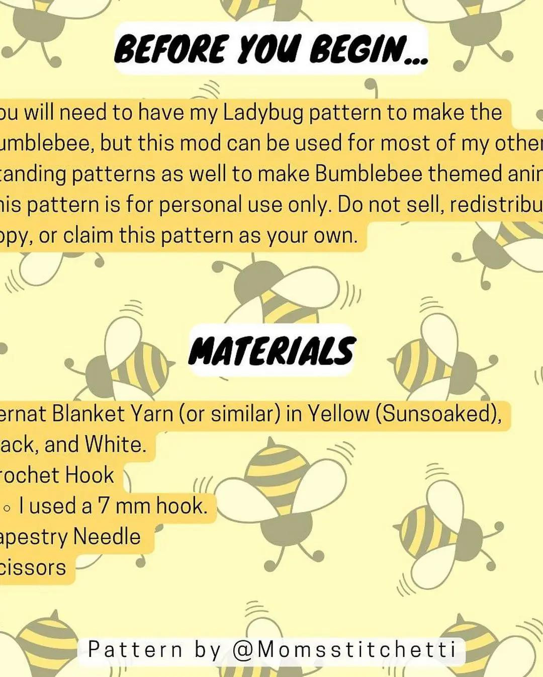 bumblebee mod crochet pattern