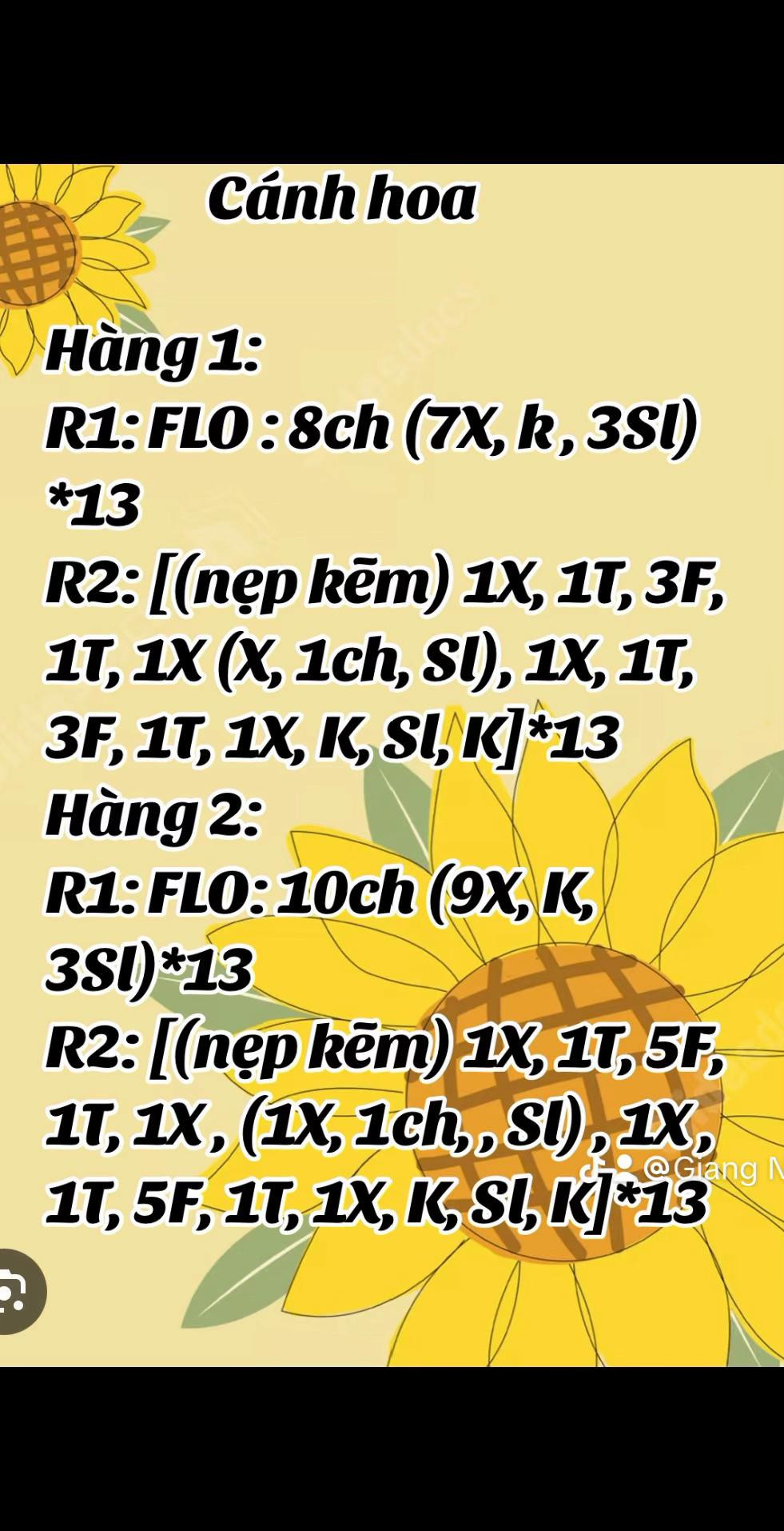 Cách chart hoa hướng dương