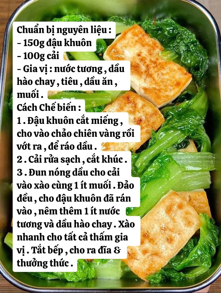 Cải xào đậu khuôn