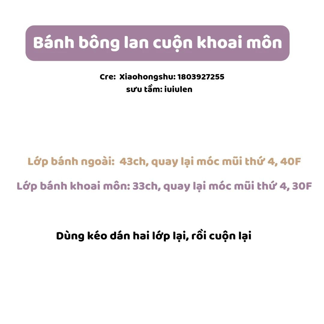 Chart móc bánh bông lan cuộn khoai môn