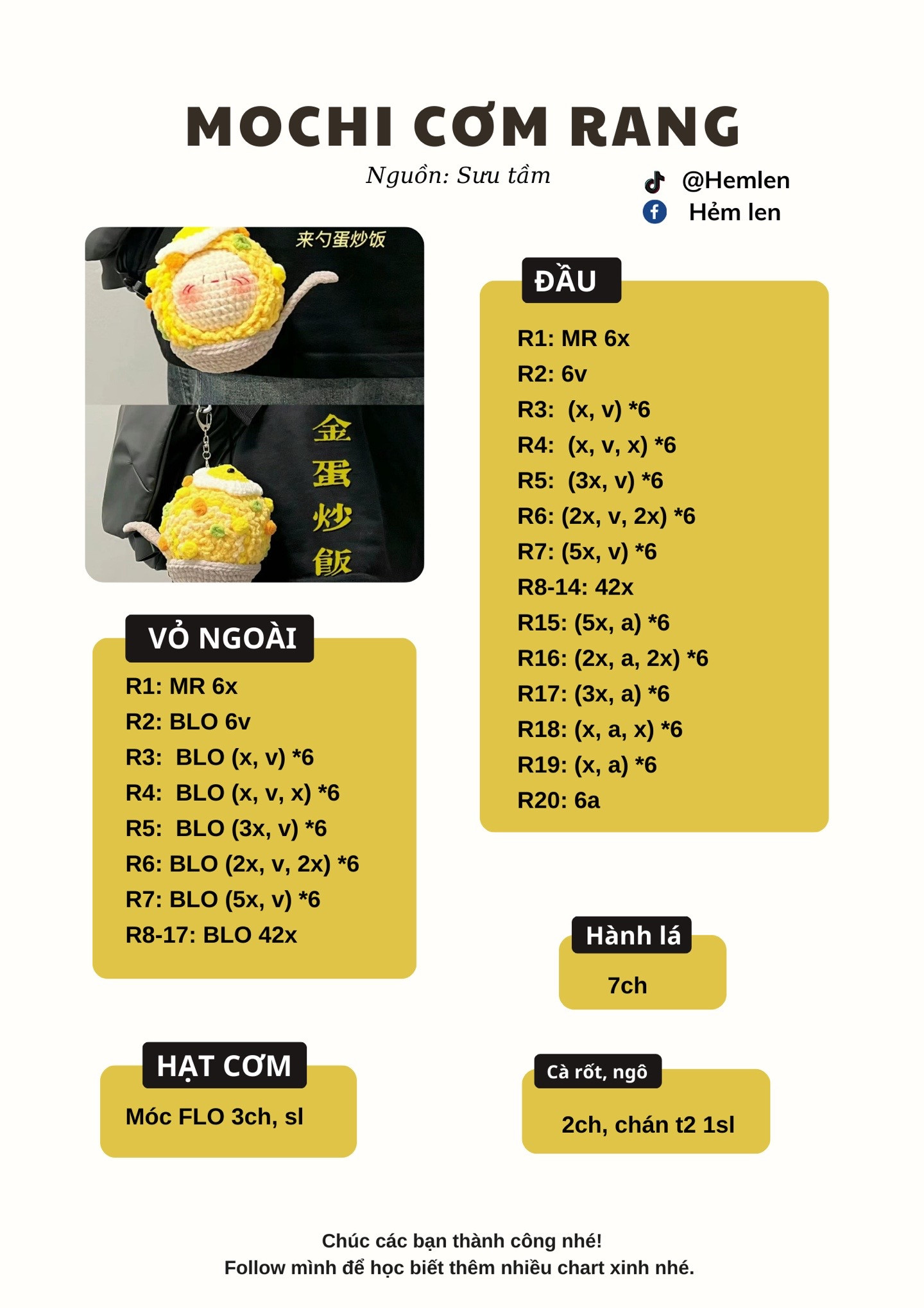 Chart móc mochi cơm rang