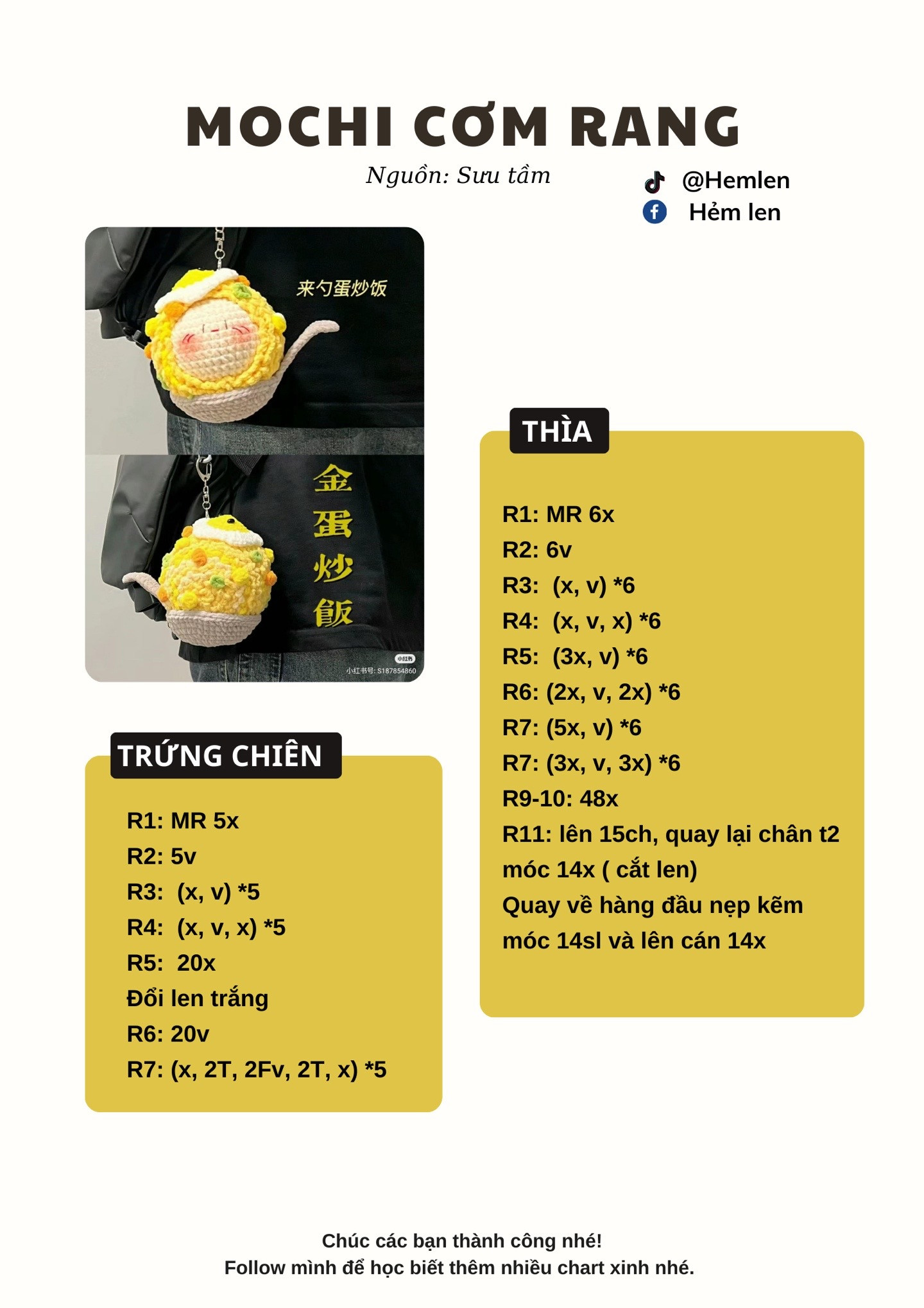 Chart móc mochi cơm rang