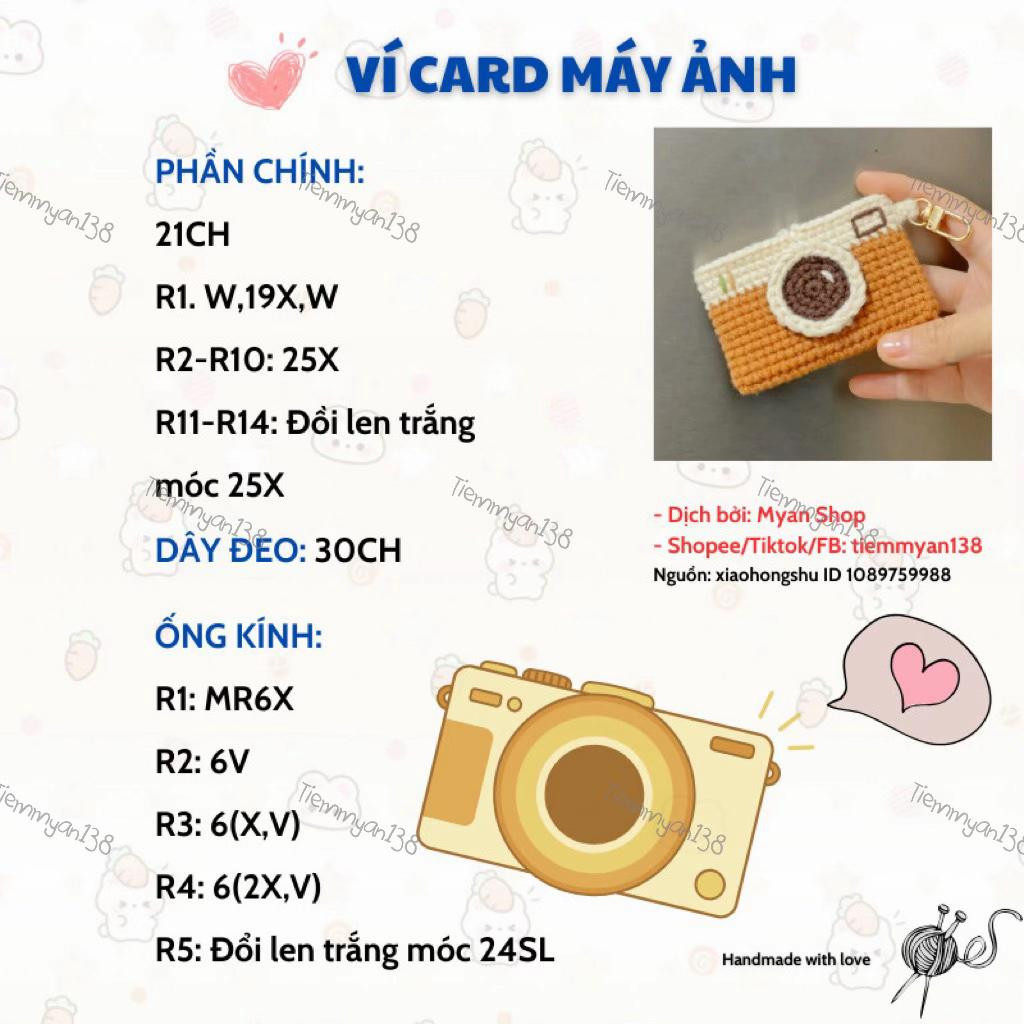 Chart móc ví đựng card máy ảnh