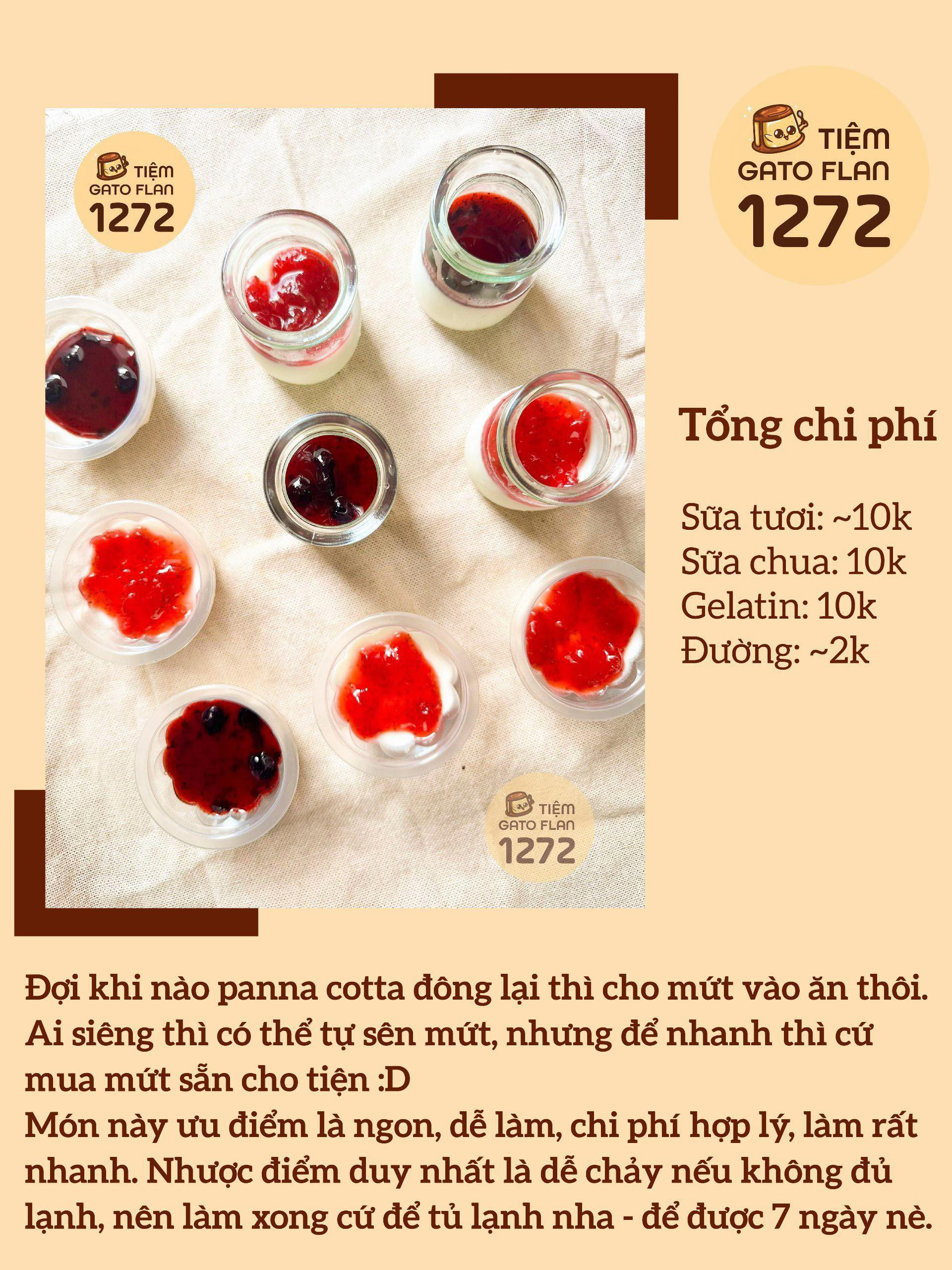 chia sẻ công thức panna cotta