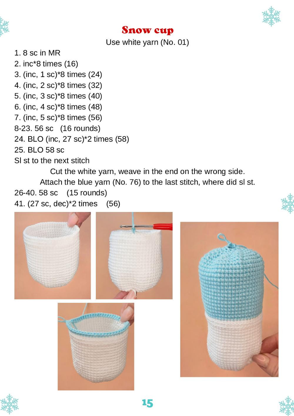 chiristmas cups crochet pattern