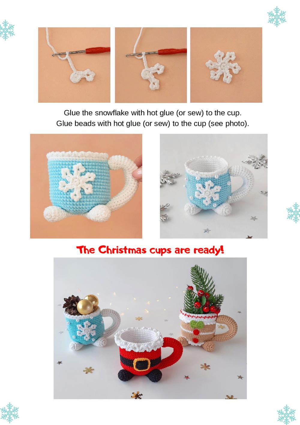 chiristmas cups crochet pattern