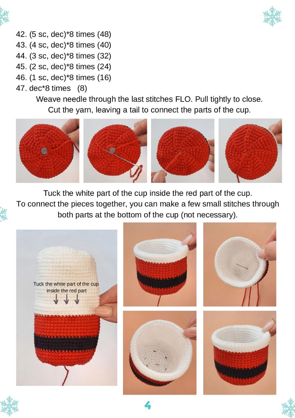 chiristmas cups crochet pattern