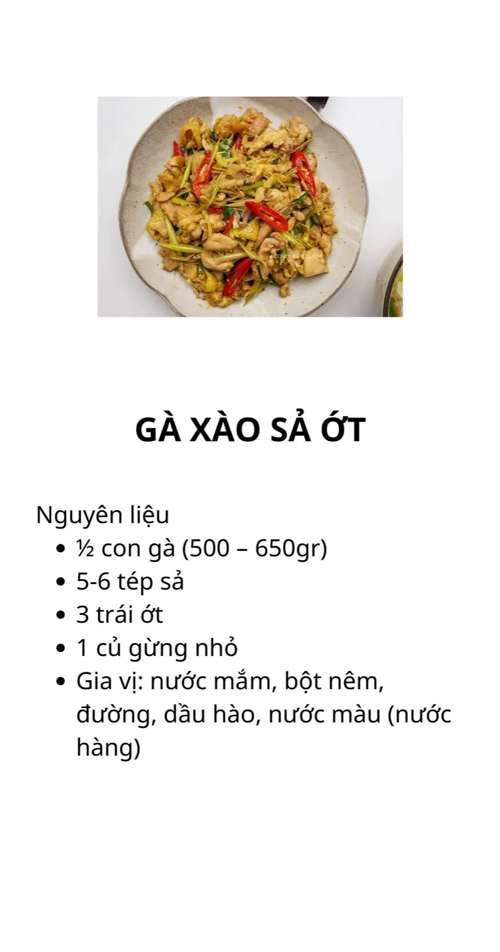 công thức 5 món xào thơm ngon cho bữa cơm hằng ngày: mực xào cay, măng xào thịt, bò xào cần tỏi, ếch xào sả ớt, gà xào sả ớt,