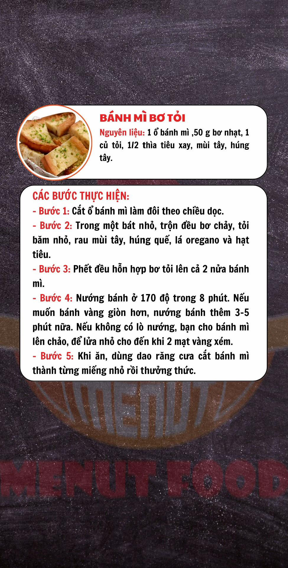 công thức bánh mì bơ tỏi