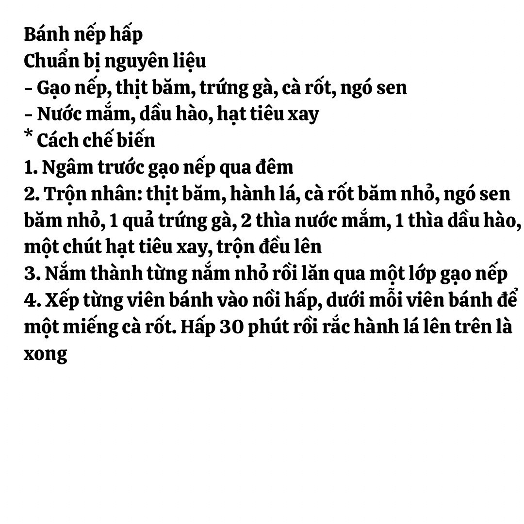 công thức: bánh nếp hấp, chân gà xào cay, vịt nấu măng vô cùng đơn giản, thịt xào rau củ, sườn heo kho đậm đà,