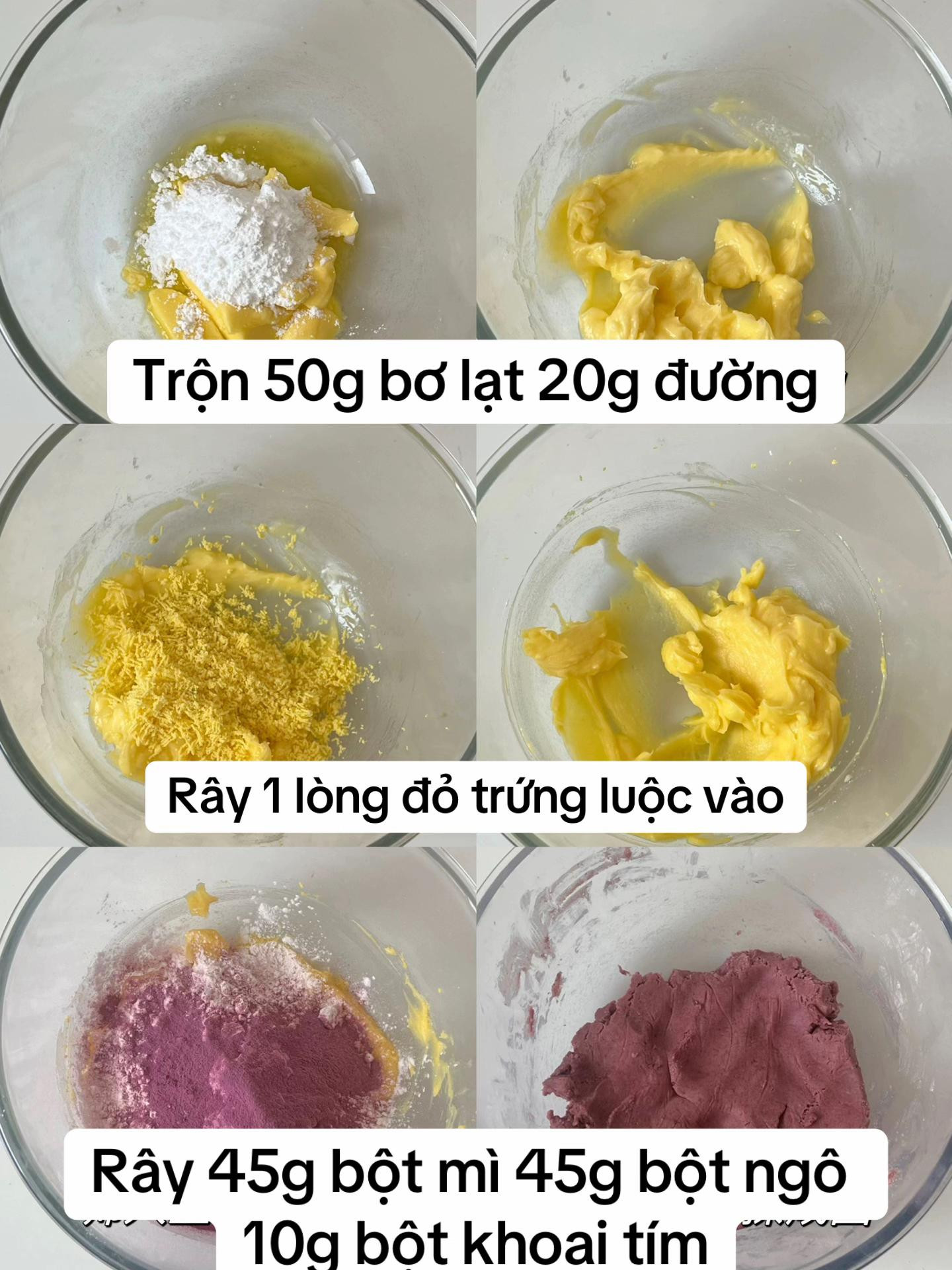 Công thức làm bánh quy cà tím dễ thương