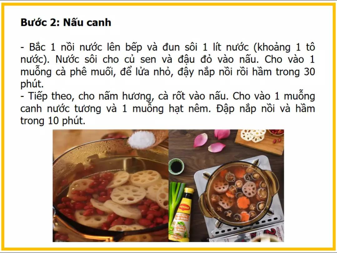 công thức làm canh củ sen đậu đỏ