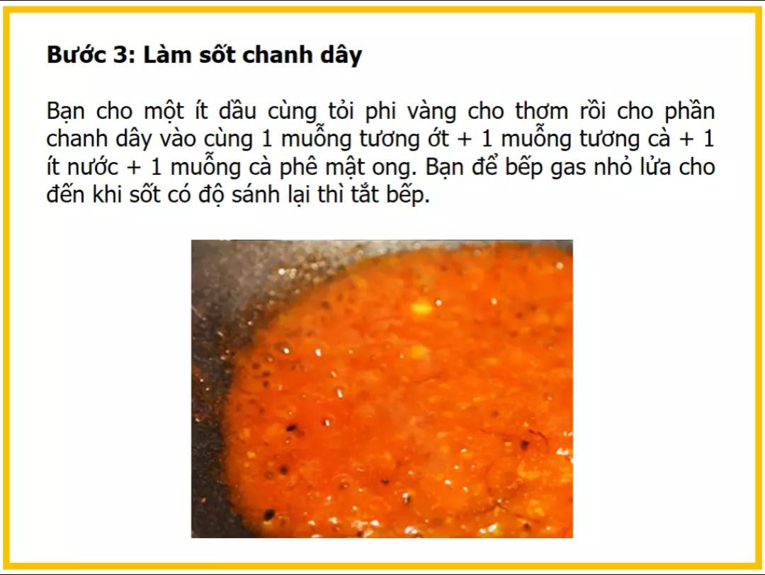 Công thức làm cánh gà sốt chanh dây