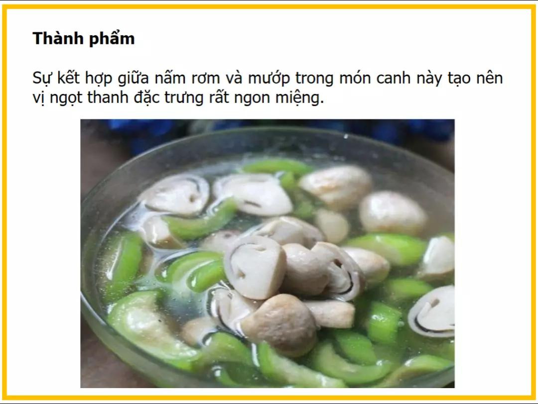 công thức làm canh nấm rơm nấu mướp