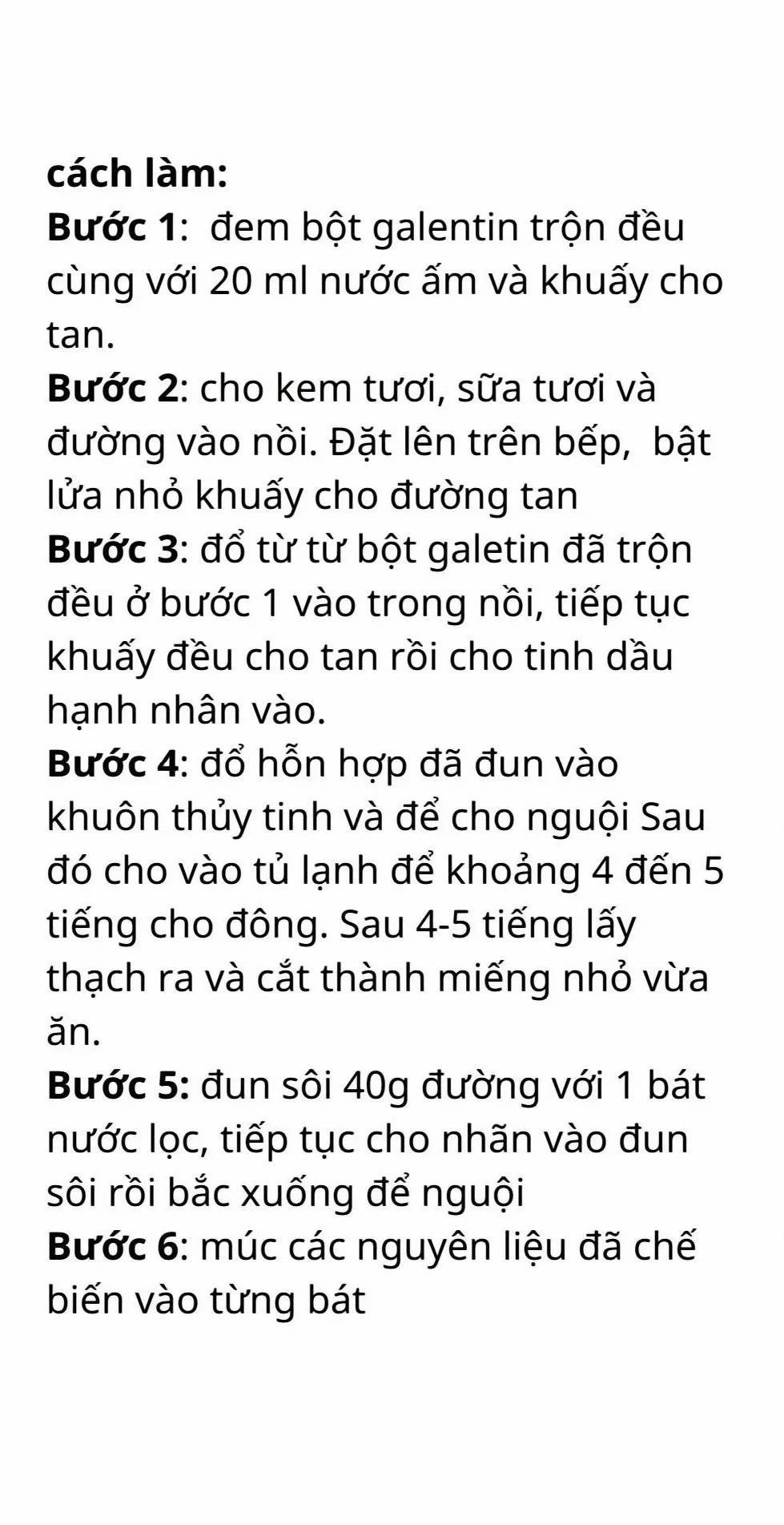 công thức làm chè khúc bạch