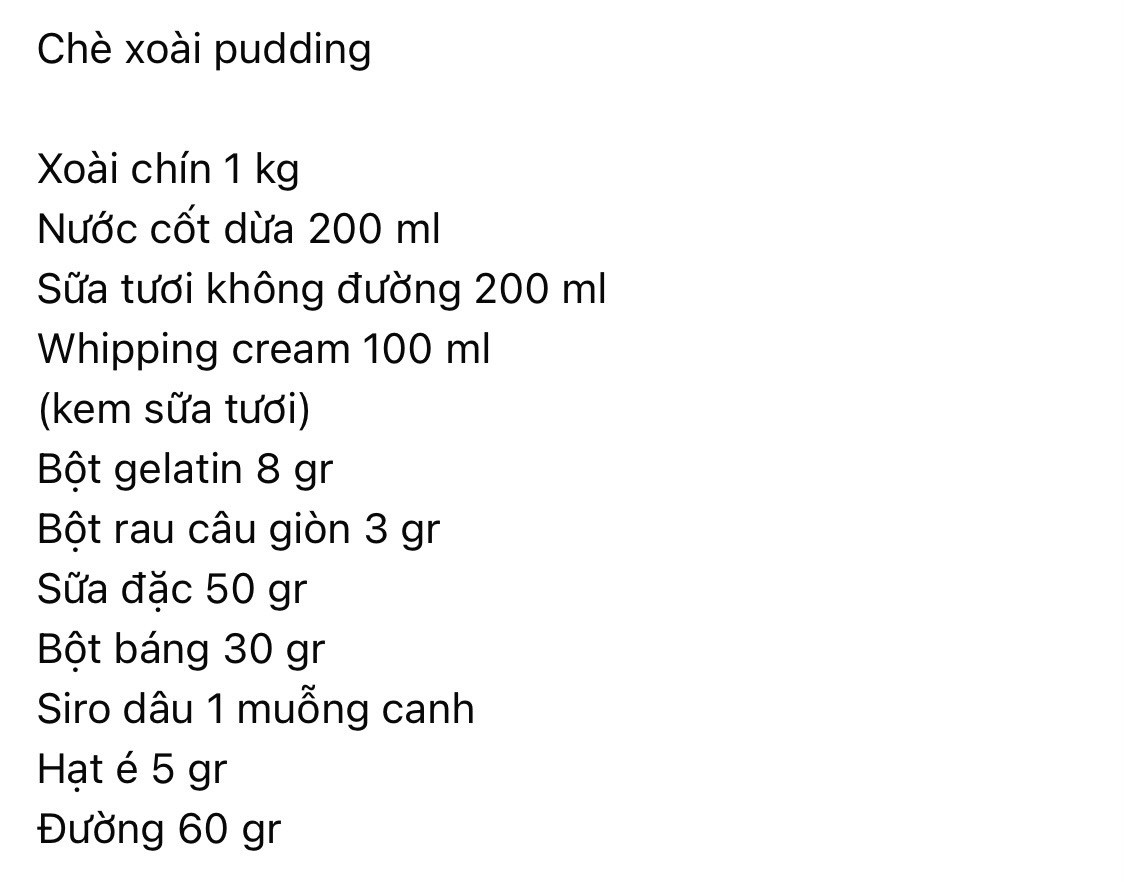 Công thức làm chè xoài pudding giải nhiệt mùa hè