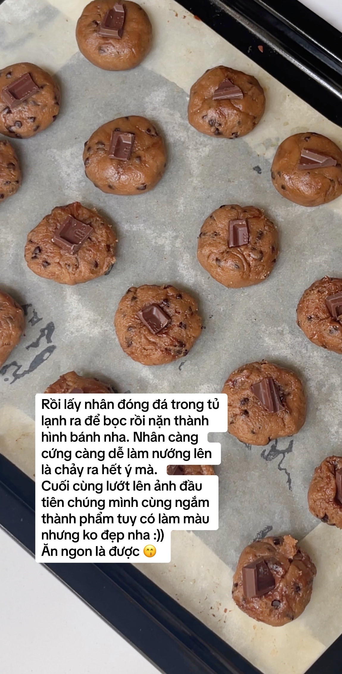 Công thức làm cookie choco nhân nutella