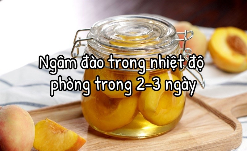 Công thức làm đào ngâm giòn.