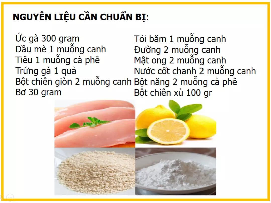 Công thức làm gà giòn sốt chanh tươi