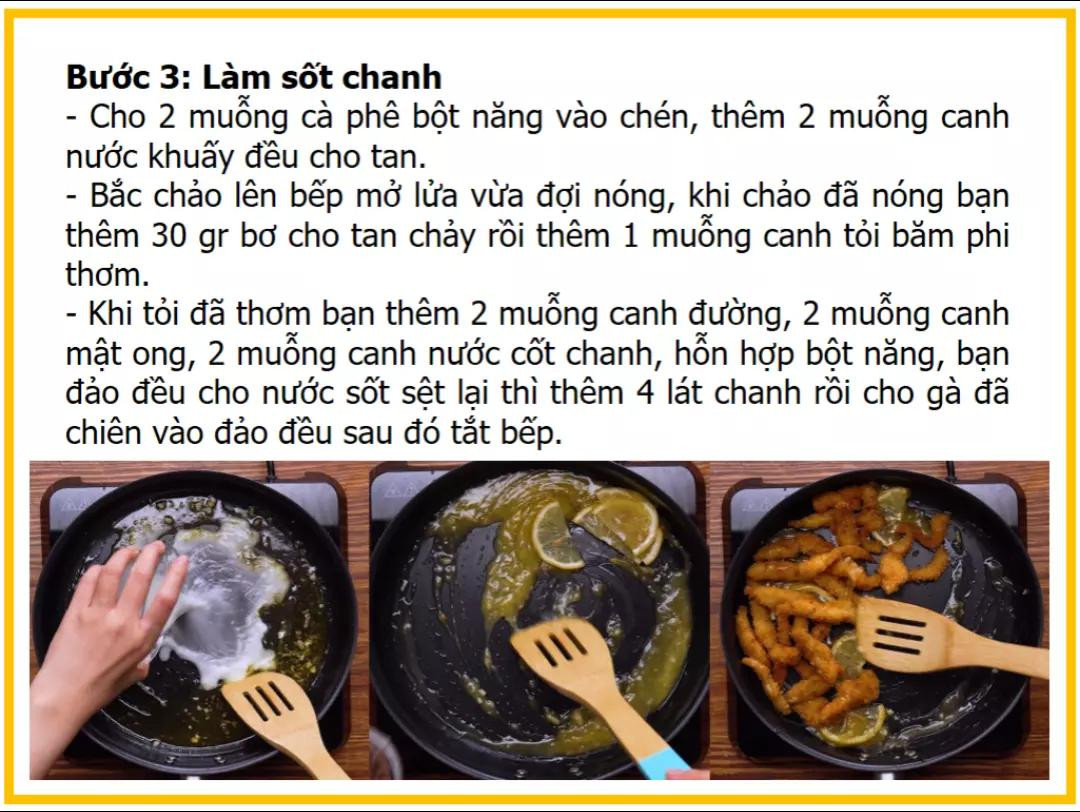 Công thức làm gà giòn sốt chanh tươi