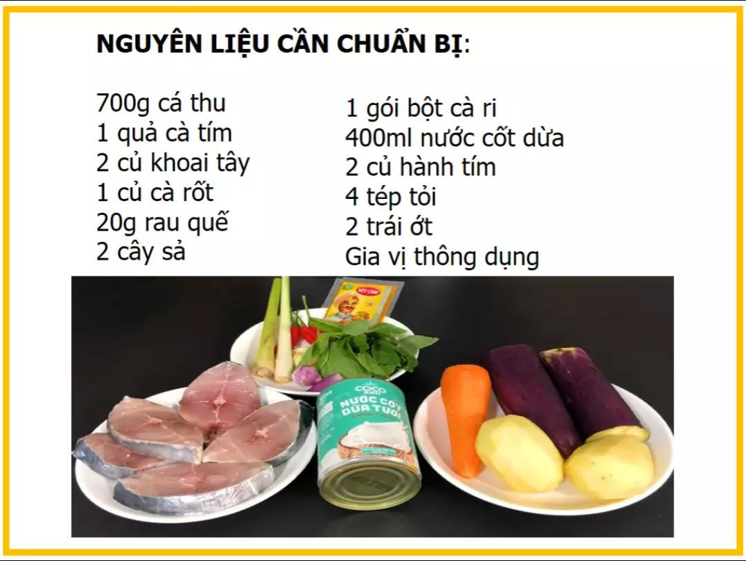 công thức làm món cà ri cá thu