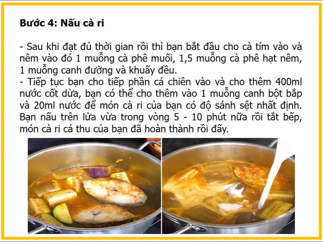 công thức làm món cà ri cá thu