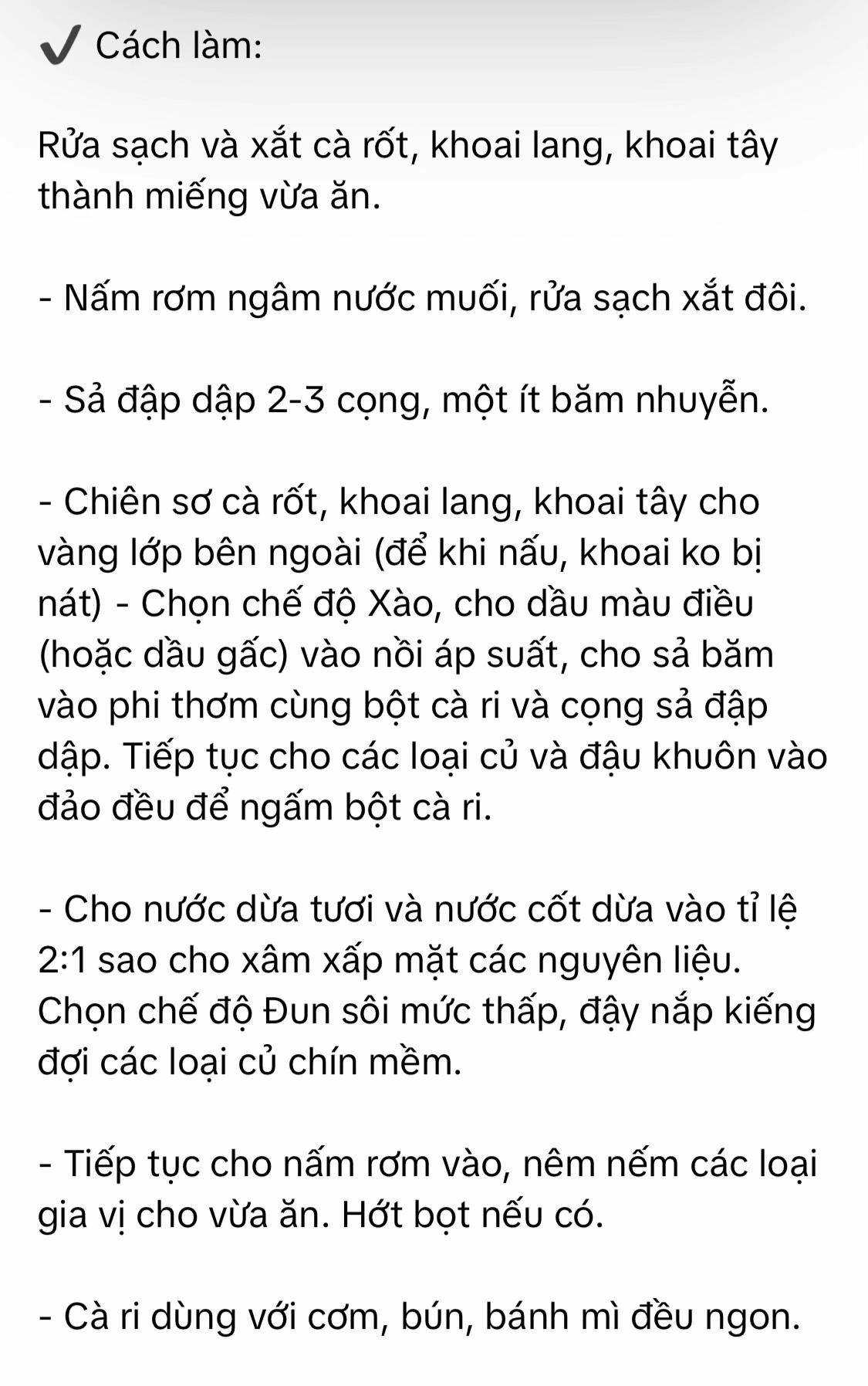 Công thức làm món cà ri chay