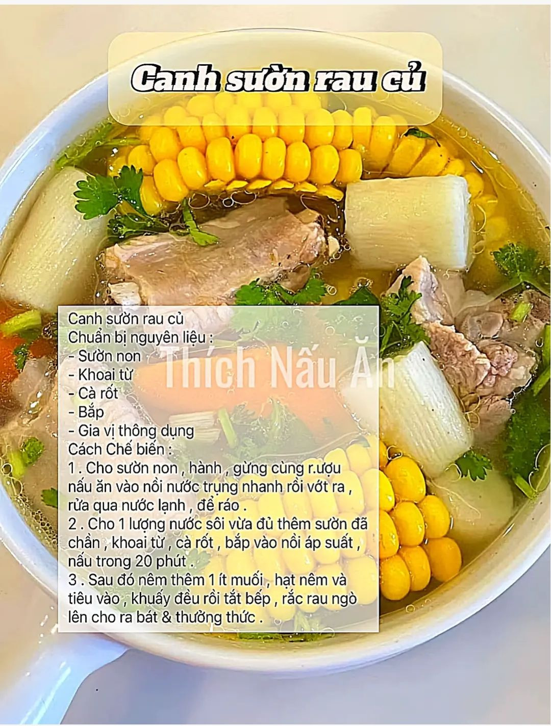 Công thức làm món canh ngon mỗi ngày. canh thịt bò giá đỗ, cánh bí đỏ đậu hũ, canh sườn rau củ, Canh chua cải thảo, canh nấm thịt bò, canh bò viên, canh cải bó xôi.