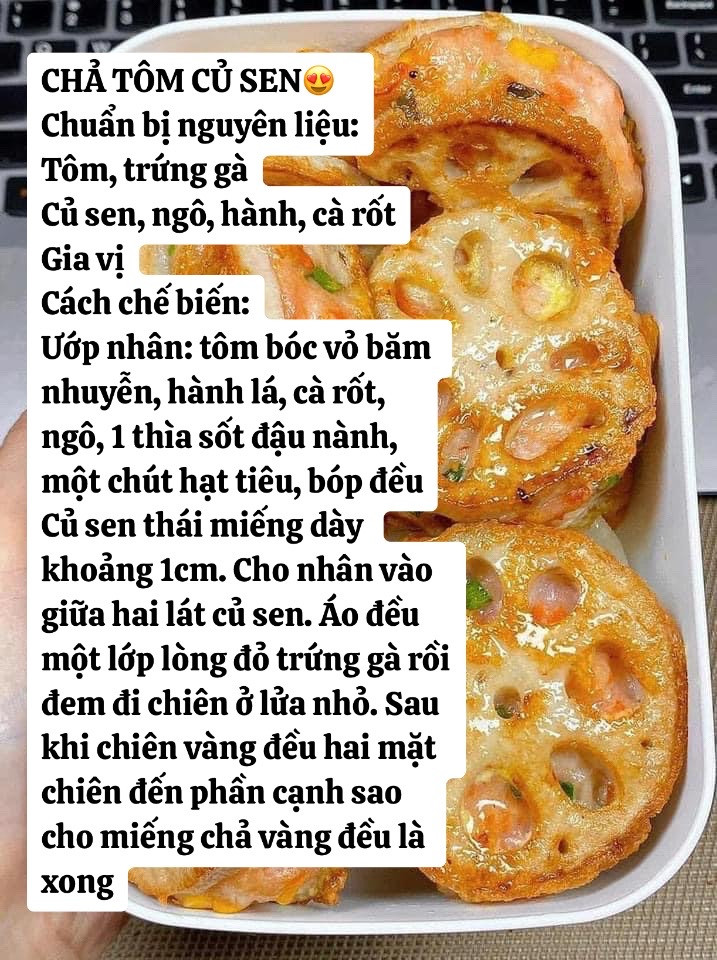 Công thức làm món chả tôm củ sen - món ngon độc lạ.