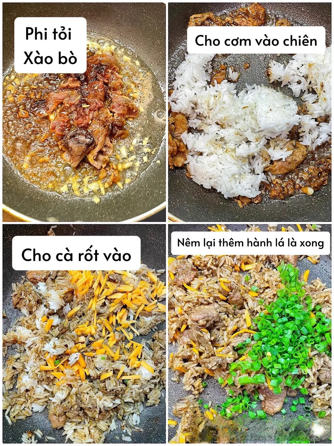 Công thức làm món cơm chiên bò