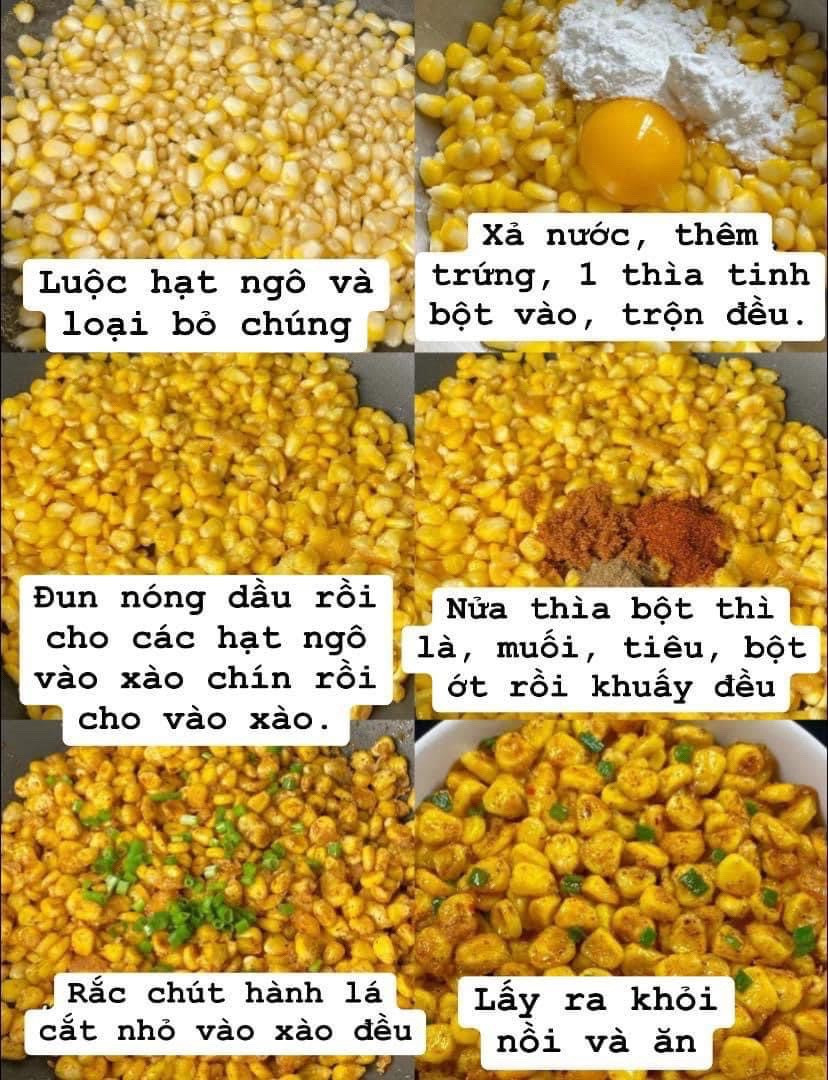 Công thức làm món hạt ngô muối tiêu.