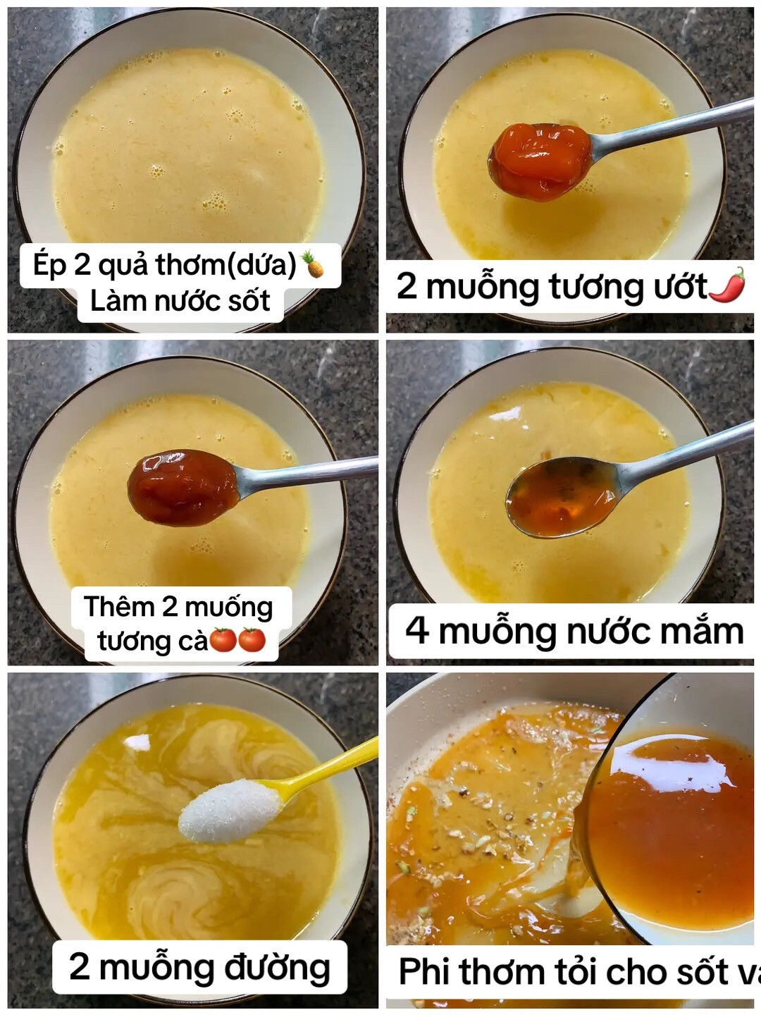 công thức làm món sườn sốt thơm