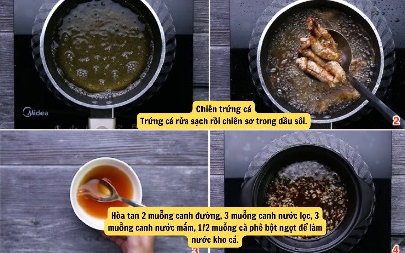 Công thức làm món trứng cá kho tiêu.