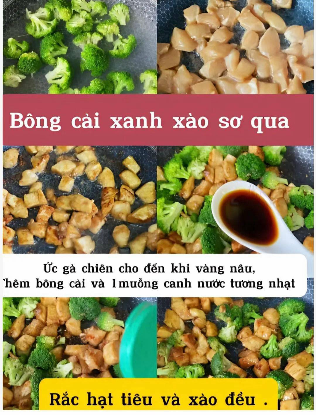 Công thức làm món ức gà xào bông cải xanh